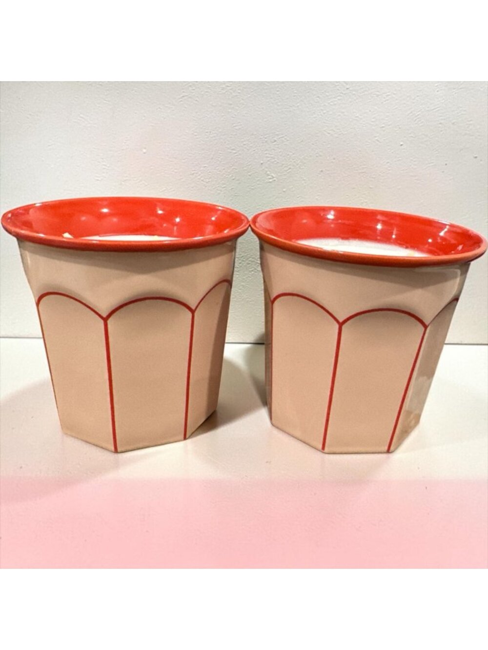 Set Of 2 Hearth & Hand Magnolia Berryleaf & Lemon Scented Wax Candles In Ceramic
